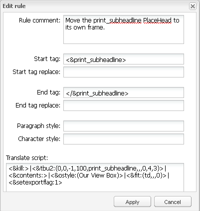 Ruleset Fields
